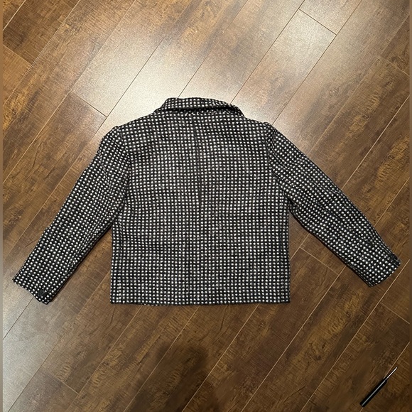 Vintage Christian Dior Black White Tweed Wool Blazer - Picture 3 of 11